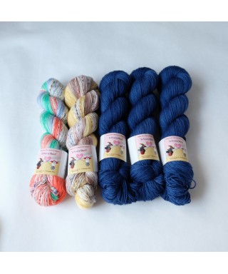 TeNserra Shawl - L ネイビー