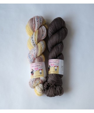 TeNserra Shawl - S ブラウン x イエロー